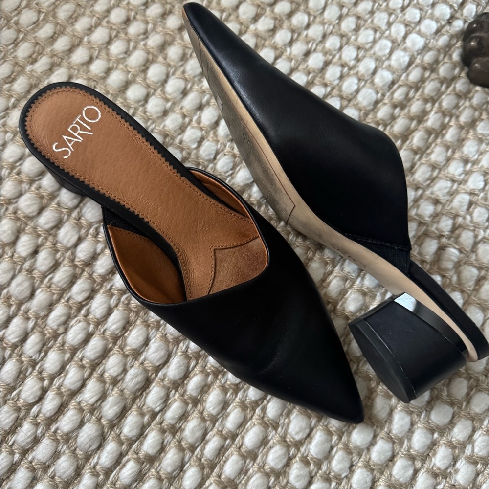 SARTO By Franco Sarto Black Mules Sleek and Versatile